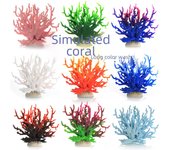 Ramas de coral artificiales decorativas y rocas para acuarios CT147 blanco/azul