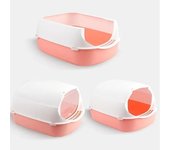 Caja de arena para gatos, orinal para gatos, inodoro antisalpicaduras para mascotas, totalmente cerrado, a prueba de derrames, desodorante, inodoro para gatos, caja de arena de plástico, bandeja sanitaria púrpura