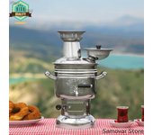 Calentador de tetera Samovar de acero inoxidable, tetera para acampar, juego de té, equipo para acampar, máquina de café 6 Liter CHROME SEMAVER