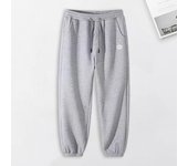 Pantalones de hombre para primavera y otoño con bolsillos laterales, cordón elástico en la cintura, talla grande, con banda en el tobillo M gris