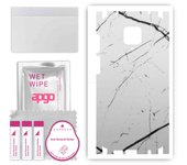 apgo Protective Skin Sticker for the back+sides compatible with Xiaomi Redmi Note 9 Pro, Full Wrap Film, Foil, Vinyl - Pattern White Marble
