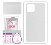 apgo Protective Skin Sticker for the back compatible with Cubot C30, Wrap Film, Foil, Vinyl - Pattern Transparent Carbon