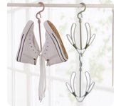 Nuevo organizador giratorio de plástico plegable para el hogar, estante con gancho para colgar, estante para secar zapatos 1pc verde