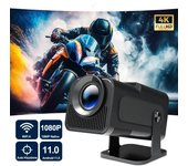 Proyector portátil HD True HY320 1080P 4K WIFI 390ANSI Dual Wifi 6 BT5.0 TV cine en casa para teléfono móvil Android with EU Plug negro