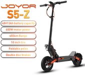 Patinete eléctrico JOYOR S5-Z con motor de 600 W, batería de 48 V y 13 Ah, sistema de suspensión basculante, neumáticos anchos de 10 pulgadas negro