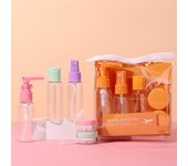 Set de viaje Dopamine Color, 7 unidades, 50 ml, botella dispensadora de cosméticos, botella vacía portátil color rosa
