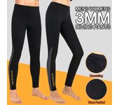 Traje de neopreno de 3mm para hombre y mujer, pantalones largos, traje húmedo de neopreno, pantalones de buceo, natación y Surf S negro