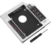 Carcasa de aluminio de 12,7 mm para disco duro SATA HDD SSD, bahía de unidad de disco duro, adaptador óptico de DVD para portátil