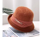 Sombreros de mujer Otoño Invierno Moda Sombreros de copa De mediana edad Mayores Temperamento elegante Combinado con sombreros de pescador Sombreros de lavabo de alta gama de piel de visón anti