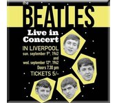 The Beatles Imán para nevera con texto en inglés  Live In Concert One Size amarillo/negro