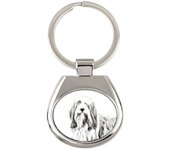 Bearded Collie, Highland Collie, Mountain Collie - keychain with a dog, keychain with a print, personalized pendant from the Art-Dog brand plata