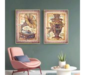 Máquina de coser de gramófono vintage, pintura en lienzo, carteles clásicos e impresiones, imágenes artísticas de pared para la decoración del hogar de la sala de estar. 21x30cm No Framed