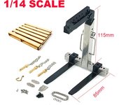 Equipo de modificación de horquilla de placa de simulación de metal para 1/14 Tamiya Camión de control remoto Tractor Juguete