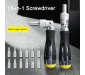 13 in 1 Ratchet Screwdriver 0-180 Degrees Screw Driver Bit Gifts Precision Screwdriver Set  Home negro