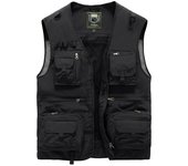 Chaleco de trabajo al aire libre de verano para hombre, chaleco multibolsillos, sección fina, chaleco de pesca para fotografía, chaqueta para hombre XL gris