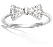 Bague Argent 'Noeud Romantique' Blanc argenté (rhodié) - 12x6 mm 50 blanco