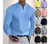 Polos elegantes de talla grande 5XL para hombre, camisa de manga larga con bolsillo de Color sólido, jerséis sexys, ropa diaria, 2022 S amarillo
