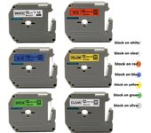 5 paquetes de cintas de etiquetas compatibles con Brother MK231, MK 231, MK631, MK131, MK531, MK431 y MK731 para impresoras Brother P Touch PT70, PT80 y Pth110.