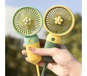 Mini aire acondicionado portátil de verano para niños, pequeño ventilador de mano para dormitorio de estudiantes, manual color rosa