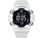 Reloj para hombre Casio Standard Digital con correa de resina blanca de cuarzo AE-1500WH-8B2 100M negro