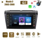 8 pulgadas para Mazda 3 2003-2009 con botón perilla Android Car Radio reproductor Multimedia navegador estéreo GPS 2 Din 1 + 32GB 1+32GB
