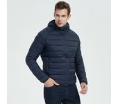 Chaqueta de algodón con capucha para hombre, ligera, con bolsillos y cremallera, para senderismo, abrigo informal y acolchado, para invierno M
