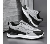 Zapatillas deportivas informales de moda para hombre, zapatillas con plataforma, zapatillas para correr de moda, zapatillas casuales de moda con cordones de malla transpirable para hombre 39 negro