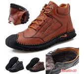 Botas de nieve de invierno para hombres y mujeres, zapatos de algodón cálidos para exteriores, botas altas cálidas de felpa hasta el tobillo, zapatillas de deporte para hombre 38 negro