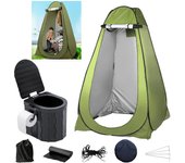 Inodoro Heizi, inodoro simple, inodoro portátil plegable, tienda impermeable, juego para acampar, inodoro, tienda de campaña, (Verde) verde