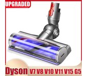 Cabezal de aspiradora con motor y cepillo de turbina para Dyson V7, V8, V10, V11 y V15. gris claro