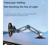 Soporte para teléfono inteligente con fuerte succión magnética, soporte para teléfono celular, soporte de navegación para automóvil manos libres, soporte telescópico plegable para automóvil plata