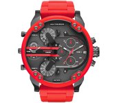Reloj Diesel Daddy Multi Movement con envoltura de silicona roja en acero inoxidable DZ7370 para hombre. 2.0 [Artículo] gris