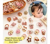 20 unids/set lindo oso de dibujos animados cinta para el pelo de conejo niñas banda de goma elástica sombreros flor arco bebé niños accesorios para el cabello adornos