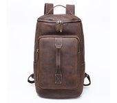 Mochila de cuero Original para hombre, bolso grande para viaje, universidad, escuela, mochila, bolso para ordenador portátil para estudiante marrón oscuro