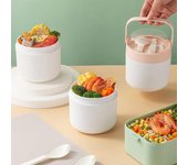 Fiambrera con asa, cubertería integrada, termo a prueba de fugas, taza de sopa aislada, 530/560ml, 1 Juego A verde