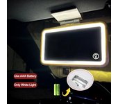 Espejo de tocador HD con visera solar para coche, con LED, ultrafino, ajuste de tres velocidades, para interior de coche, espejo de maquillaje cosmético para mujer.