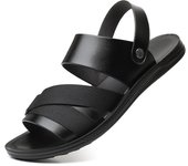 Zapatillas Hombres Verano Ropa de Abrigo Ancianos Suelas Suaves Sandalias de Papá Sandalias de Cuero Sandalias Antideslizantes Zapatillas de Cuero Suave al Aire Libre 38