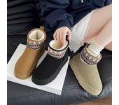 Zapatos de mujer 2024 Nwe Winter Classic Snow Bootes Zapatillas Botas Mujeres Hombres Lana Cálida Piel Botas de invierno Suela gruesa 36 marrón