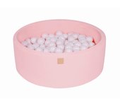 Piscina de bolas redonda con bolas MeowBaby® Baumwolle, Hellrosa 90x30 cm