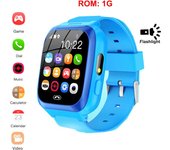 Reloj inteligente para niños con cámara, juegos, vídeo/reproductor de música, linternas, calculadora, despertador, juguete con pantalla táctil para niños color rosa