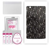 apgo Protective Skin Sticker for the back compatible with LG G Pad X 8.0, Wrap Film, Foil, Vinyl - Pattern Carbon Black Pixel