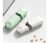 pull-out design Drug Tablet Crusher Dustproof Medicine Divider Creative Pill Cutter azul