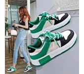 Versión coreana de zapatos blancos pequeños para mujer, nuevos zapatos de verano para estudiantes, zapatos con paneles de red, zapatos casuales rojos de red para tiro callejero 35 verde