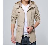 Chaqueta informal gruesa de vellón nueva de otoño e invierno para hombre, gabardina mediana y larga agrandada para exteriores para jóvenes, abrigo para hombre M