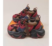 Zapatillas retro de piel auténtica para mujer - Primavera/Otoño, suela gruesa, combinables, con terciopelo, estilo europeo moderno 38