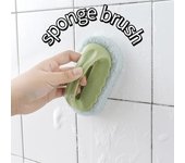 Esponja de plástico para limpieza de cocina, azulejos, paredes, fondo de bañera, cepillo para baño, inodoro, accesorios de vidrio verde