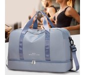 Bolsa de viaje plegable de gran capacidad, bolso ligero de separación en seco y húmedo, bolso deportivo One Size negro