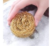 1/5/10/20 piezas de bolas de alambre de acero inoxidable, bolas de limpieza de metal para lavavajillas, esponjas para fregar la cocina, herramientas de limpieza, suministros de limpieza 1 PCS oro