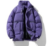 Chaqueta de invierno para hombre, Parkas gruesas, abrigo cálido para hombre, Parka informal de Color sólido con cuello levantado, ropa nueva de moda para mujer, chaqueta acolchada de algodón M blanco