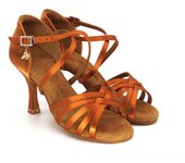 Zapatos de baile latino profesionales para mujer adulta, zapatos de baile de suela blanda y tacón medio alto para chachachá y rumba 41 negro